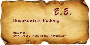 Bedekovich Bodony névjegykártya